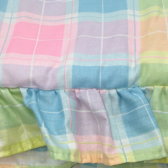 Lady Christina Baby Crib Comforter Pastel Plaid Vintage Nursery Bedding 1980's - Picture 9 of 9